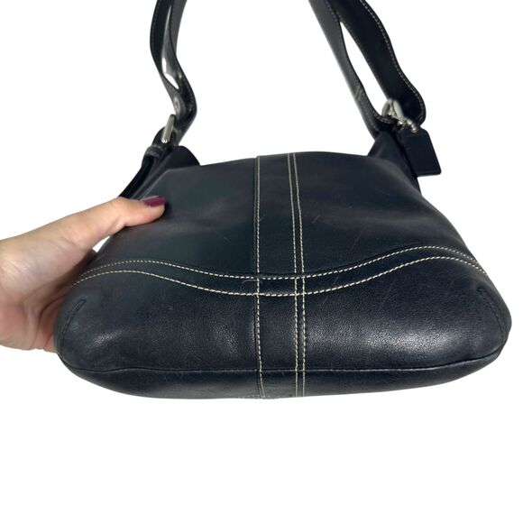 Coach 10938 Y2K Black Leather Shoulder Crossbody Convertible Bag Handbag Purse - Picture 5 of 5